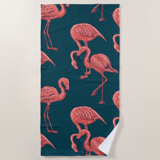 Flamingo-Muster Strandtuch (Vorderseite)