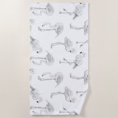 Flamingo-Muster Strandtuch (Vorderseite)