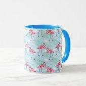Flamingo-Muster Tasse (VorderseiteRechts)