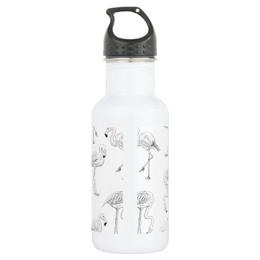 Flamingo-Muster Trinkflasche (Rückseite)