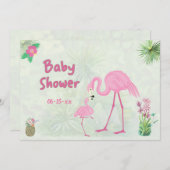 Flamingo Mutter & Baby Dusche Einladung (Vorne/Hinten)