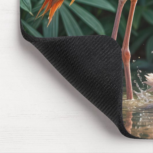 Flamingo Mutter mit Küken Mousepad (Ecke)