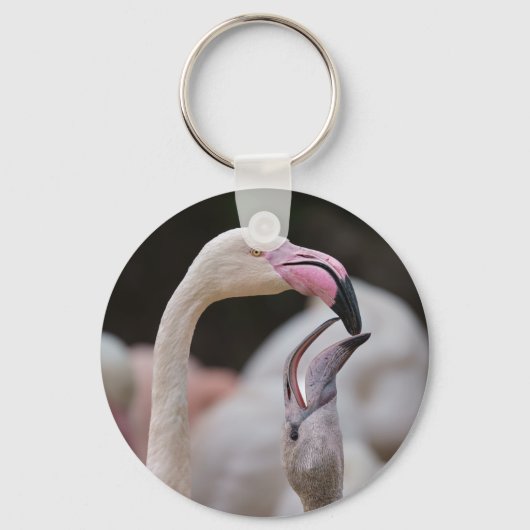 Flamingo Mutter und Baby Schlüsselanhänger (Vorderseite)