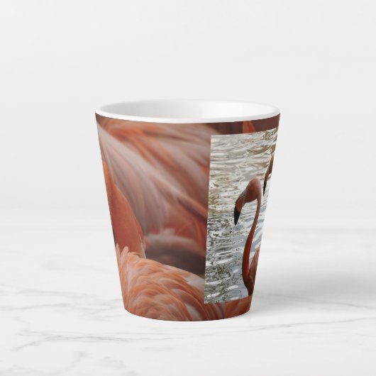 Flamingo Nah up Latte Tasse (Vorderseite)