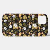 Flamingo nahtlose gelb-weiße Blume Case-Mate iPhone Hülle (Rückseite (Horizontal))