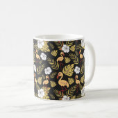 Flamingo nahtlose gelb-weiße Blume Kaffeetasse (VorderseiteRechts)