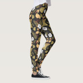 Flamingo nahtlose gelb-weiße Blume Leggings (Rechts)