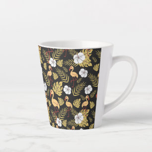 Flamingo nahtlose gelb-weiße Blume Milchtasse