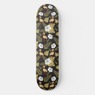 Flamingo nahtlose gelb-weiße Blume Skateboard