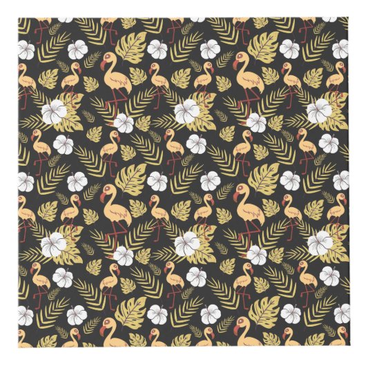 Flamingo nahtlose gelb-weiße Blume Würfel (Vorderseite)