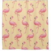 Flamingo nahtloser Muster Hintergrund. Rosa Flamme Duschvorhang (Vorderseite)