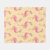 Flamingo nahtloser Muster Hintergrund. Rosa Flamme Fleecedecke (Vorderseite (Horizontal))