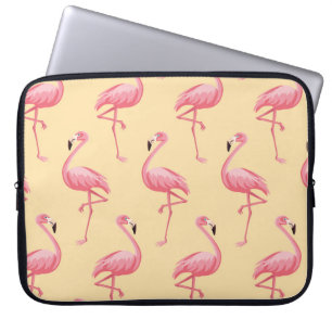 Flamingo nahtloser Muster Hintergrund. Rosa Flamme Laptopschutzhülle