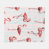 Flamingo nahtloses Muster Fleecedecke (Vorderseite (Horizontal))