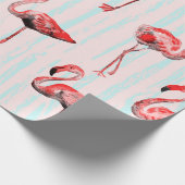 Flamingo nahtloses Muster Geschenkpapier (Ecke)