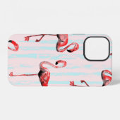 Flamingo nahtloses Muster iPhone Hülle (Rückseite (Horizontal))