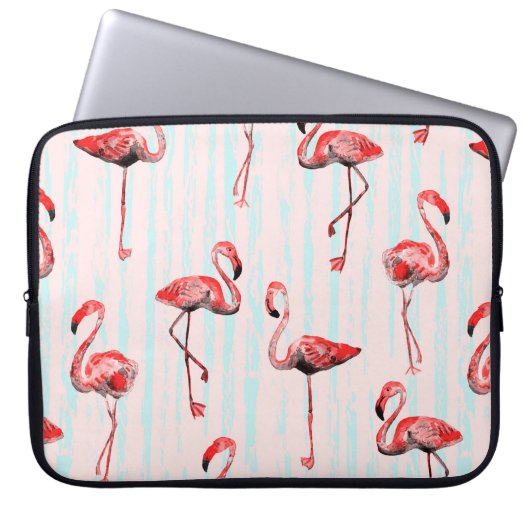 Flamingo nahtloses Muster Laptopschutzhülle (Vorderseite)