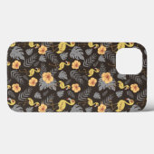 Flamingo nahtloses Muster mit Blume und Blätter Case-Mate iPhone Hülle (Rückseite (Horizontal))