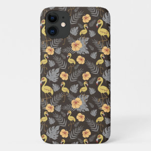 Flamingo nahtloses Muster mit Blume und Blätter Case-Mate iPhone Hülle