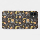 Flamingo nahtloses Muster mit Blume und Blätter Case-Mate iPhone Hülle (Rückseite (Horizontal))