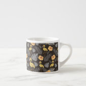 Flamingo nahtloses Muster mit Blume und Blätter Espressotasse (Rechts)
