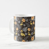 Flamingo nahtloses Muster mit Blume und Blätter Kaffeetasse (Vorderseite Links)