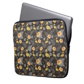 Flamingo nahtloses Muster mit Blume und Blätter Laptopschutzhülle (Vorderseite Links)