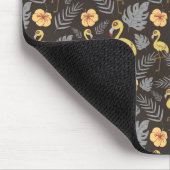 Flamingo nahtloses Muster mit Blume und Blätter Mousepad (Ecke)