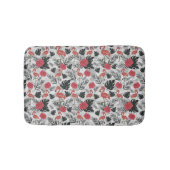 Flamingo nahtloses Muster mit blumengeschmücktem H Badematte (Vorderseite)