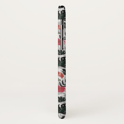 Flamingo nahtloses Muster mit blumengeschmücktem H Case-Mate iPhone Hülle (Hinten/Links)