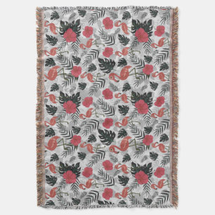 Flamingo nahtloses Muster mit blumengeschmücktem H Decke