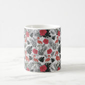 Flamingo nahtloses Muster mit blumengeschmücktem H Kaffeetasse (Mittel)