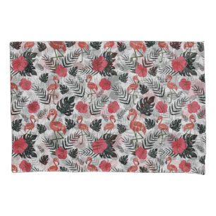 Flamingo nahtloses Muster mit blumengeschmücktem H Kissenbezug