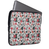 Flamingo nahtloses Muster mit blumengeschmücktem H Laptopschutzhülle (Vorne Rechts)