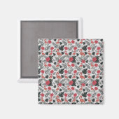 Flamingo nahtloses Muster mit blumengeschmücktem H Magnet (Vorderseite/Rückseite)