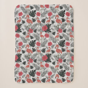 Flamingo nahtloses Muster mit blumengeschmücktem H Sherpadecke