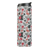 Flamingo nahtloses Muster mit blumengeschmücktem H Thermosbecher (Nach links gedreht)