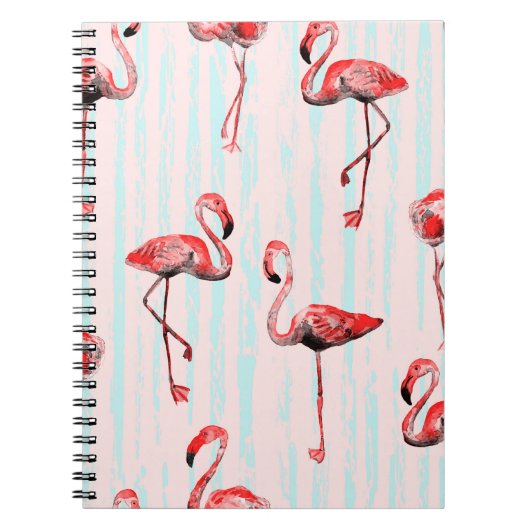 Flamingo nahtloses Muster Notizblock (Vorderseite)