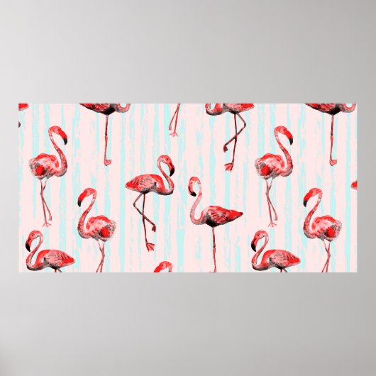 Flamingo nahtloses Muster Poster (Vorne)