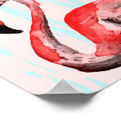Flamingo nahtloses Muster Poster (Ecke)