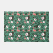 Flamingo nahtloses Muster rosa auf grünem Hintergr Fußmatte (Vorderseite)