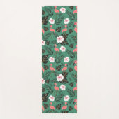 Flamingo nahtloses Muster rosa auf grünem Hintergr Yogamatte (Vorderseite)