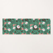 Flamingo nahtloses Muster rosa auf grünem Hintergr Yogamatte (Vorderseite (Horizontal))