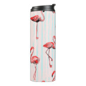Flamingo nahtloses Muster Thermosbecher (Nach links gedreht)