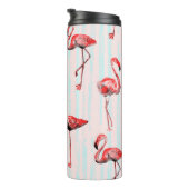 Flamingo nahtloses Muster Thermosbecher (Nach rechts gedreht)