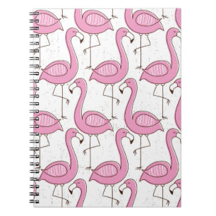 Flamingo nahtloses Muster, Vintages exotisches Des Notizblock