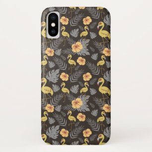Flamingo Nahtlosmuster mit Blumen und Blättern Case-Mate iPhone Hülle