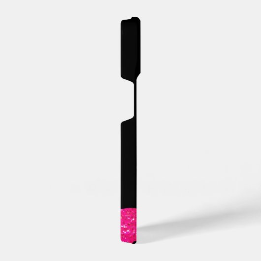 Flamingo Neon rosa Glitzer Glitzern Personalisiere iPhone Hülle (Rechte Seite)