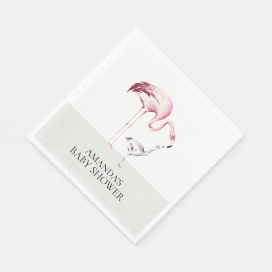 Flamingo Neutral Baby Duschpapier Napkins Serviette (Ecke)