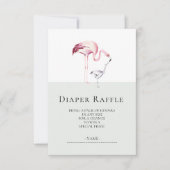 Flamingo Neutral Baby Duwer Diaper Raffle Ticket Einladung (Vorderseite)